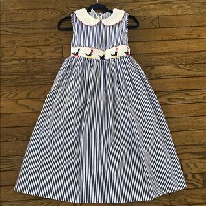 Armanda Remembered blue and white Peter Pan collar